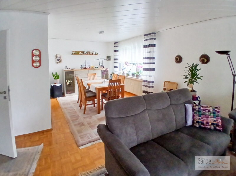 Wohnzimmer mit Essbereich Erdgeschosswohnung Kamen